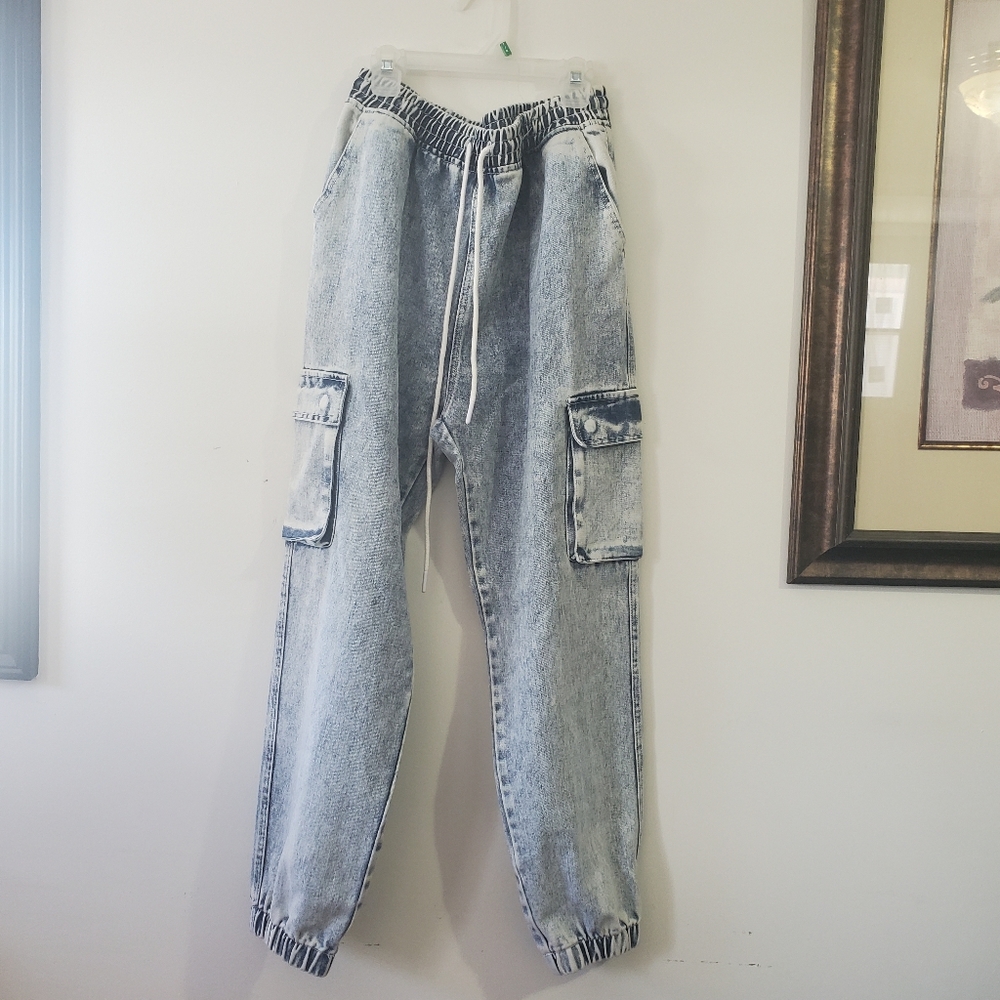 F21 Demin Cargo Joggers